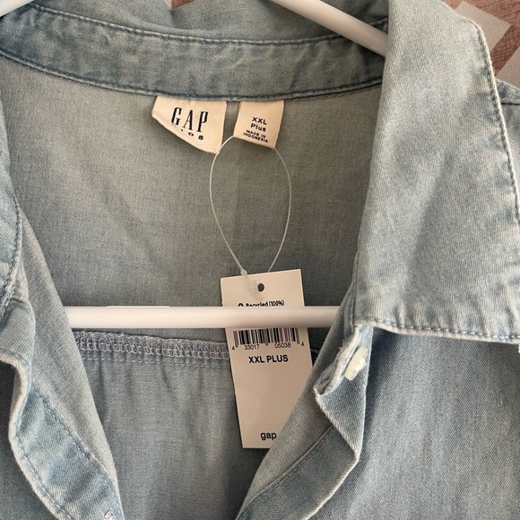 Sleeveless Button up 100% cotton shirt - Picture 3 of 7